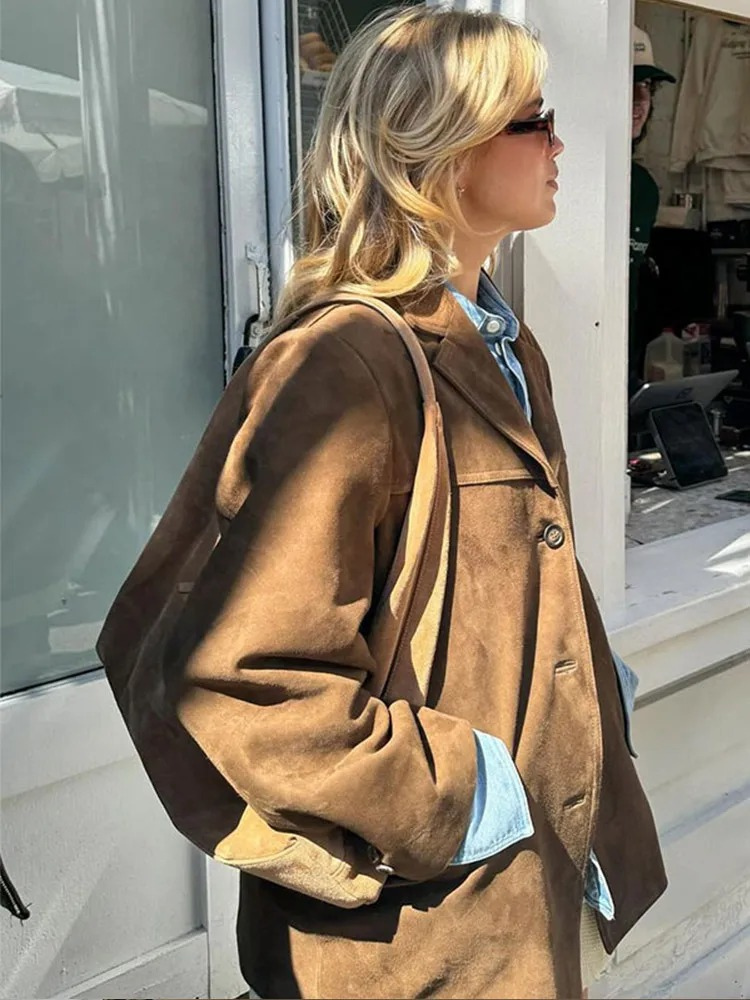 POULSEN™ | Mira oversize trenchcoat i luksuriøst ruskindslook