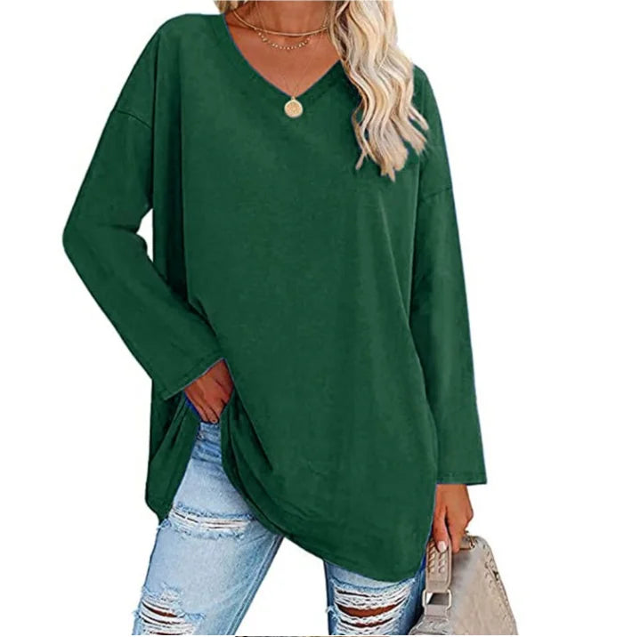 Oversized V-Hals Langærmet Trøje