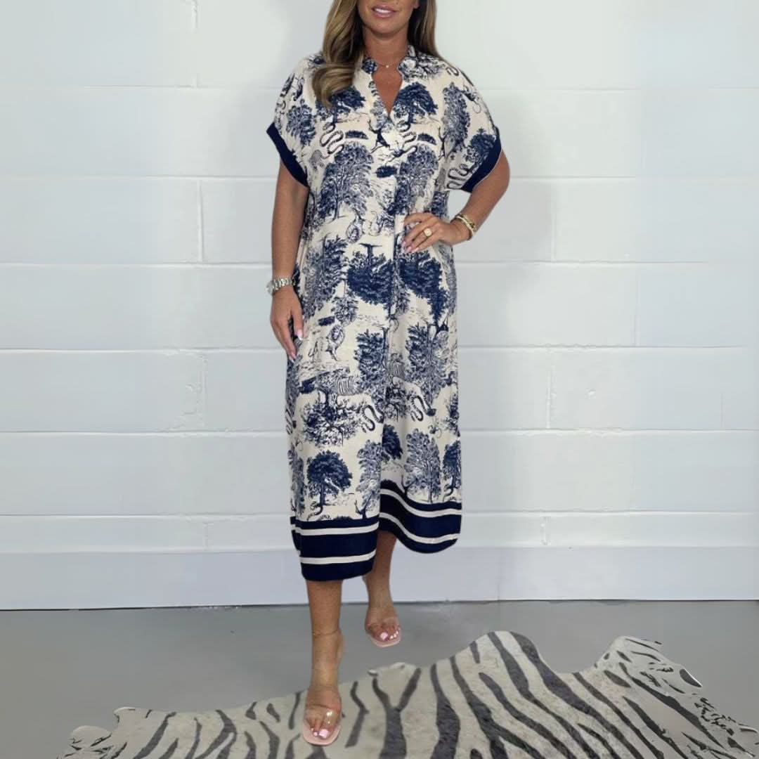 Elegant Kjole Caia™ med Eksklusivt Mønster - Olsen & Olsen