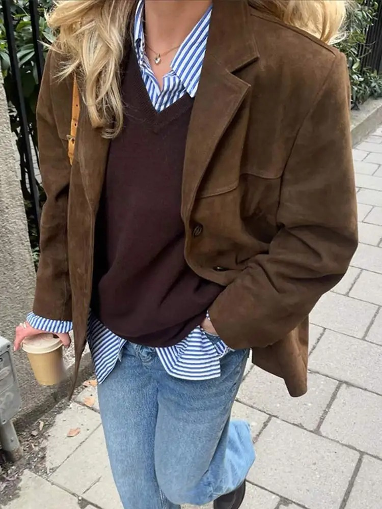 POULSEN™ | Mira oversize trenchcoat i luksuriøst ruskindslook