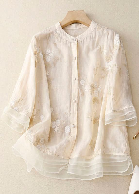 Eloise™ | Elegant Broderet Bluse™ fra Olsen & Olsen