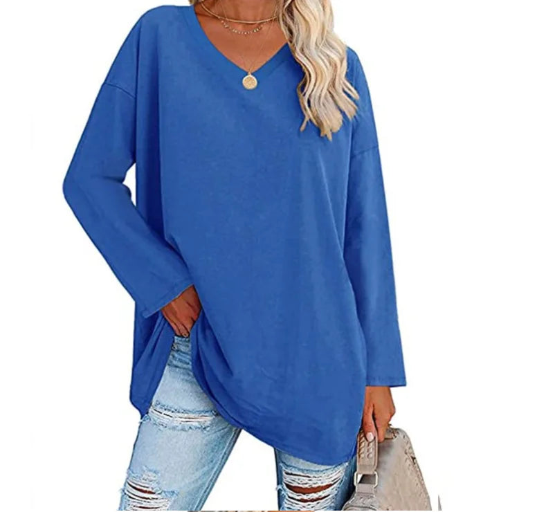 Oversized V-Hals Langærmet Trøje
