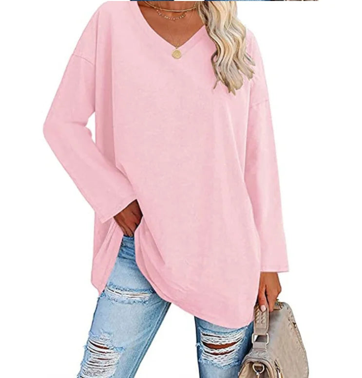 Oversized V-Hals Langærmet Trøje